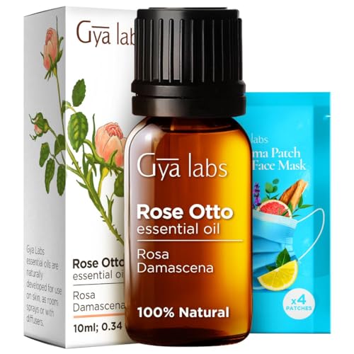 Gya Labs Rose Essential Oils for Skin & Aromatherapy - 100% Natural Rose Oil for Face - Rose Oil Essential Oil for Diffuser, Skin, Face, Hair & Perfume (10 ml)