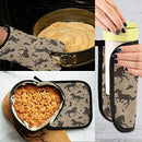 ZZXXB Horse Riding Oven Mitts and Pot Holders Set of 2 Heat Resistant Non-Slip Kitchen Gloves for Cooking Baking Barbecue Grilling