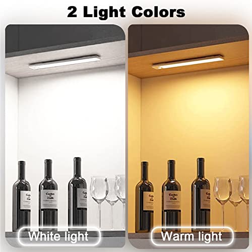 AUTENS 3 Pack Motion Sensor Under Cabinet Lights,USB Rechargeable 44LED Closet Light, Motion Detect Warm&White Dimmable Light Stick on Closet Toilet Bathroom Stair Wall Hallway Cabinet Indoor Lights.