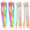 JustYit 24pcs Nylon Braided Hair Neon Hair Braid Extensions Attachments with Neon Clip Snaps for Birthday Party Favors and Children Performance/ 6 Colors