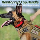 Rabbitgoo Tactical Dog Harness for Large Dogs, Military Dog Harness with Handle, No-Pull Service Dog Vest with Molle & Loop Panels, Adjustable Dog Vest Harness for Training Hunting Walking, Tan, L