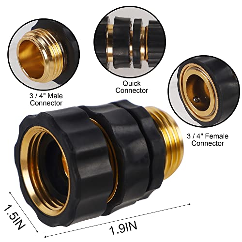 Biswing 3/4 Inch Garden Hose Quick Connector, Aluminum Male and Female Quick Connect Garden Hose Fittings, Quick Release Water Hose Connector Fitting (6 Pack)