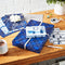 Hallmark Flat Christmas Wrapping Paper Sheets with Cutlines on Reverse and Gift Tag Seals (12 Folded Sheets, 16 Gift Tag Stickers) Blue and Silver Snowflakes, Deer Forest Scene, Blue Tartan Plaid