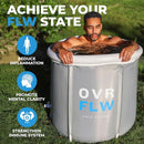 OVRFLW's Cold Plunge Tub: Portable & Insulated Ice Bath for Athletes – Ultimate Outdoor/Indoor Ice Bath + Drain & Cover - Specialized for Physical Therapy, Muscle Recovery (Gray)