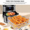 Air Fryer Racks - Stainless Steel Three Layer Stackable Dehydrator Racks, Square Air Fryer Basket Tray Air Fryer Accessories Fit for 5.8QT COSORI Air Fryer and 7.5L-8L Square Air Fryer
