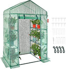 VEVOR Walk-in Green House, 55.5 x 29.3 x 80.7 inch, Portable Greenhouse with Shelves, High Strength PE Cover with Roll-up Zipper Door and Steel Frame, Set Up in Minutes, for Planting and Storage