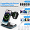 HEYMIX 3 in 1 Wireless Charger, 15W Fast Wireless Charging Station, 3-in-1 Wireless Phone Charging Dock Stand Compatible with AirPods, iWatch, iPhone14/13, Samsung Galaxy S22/S21 (with QC3.0 Adapter)
