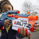 Nerf Elite 2.0 Motoblitz Blaster, 2 Blast Modes, Motorized 10-Dart Blasting & Airblitz 6 Darts at Once, 10 Dart Clip, 22 Elite Darts