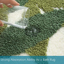 ZebraSmile Green Bath Rug with Non Slip Back Strong Water Aabsorbent Leaves Plush Microfiber Small Rug for Bathroom Floor Cute Indoor Shower Mat Doormat 17.5 X 25.5IN