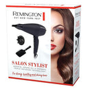 Remington Salon Stylist Hair Dryer, AC4000AU, 2300W Salon Motor (AU Plug), Ceramic Infused with Keratin & Argan, Ionic Technology Prevents Frizz, Includes Diffuser & Brush, Black