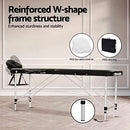 Zenses Massage Table 75cm Portable 2 Fold Aluminium Beauty Bed Black