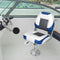 XGEAR Deluxe Low Back Boat Seat, Fold-Down Fishing Boat Seat (2 Seats) (White/Grey/Blue)