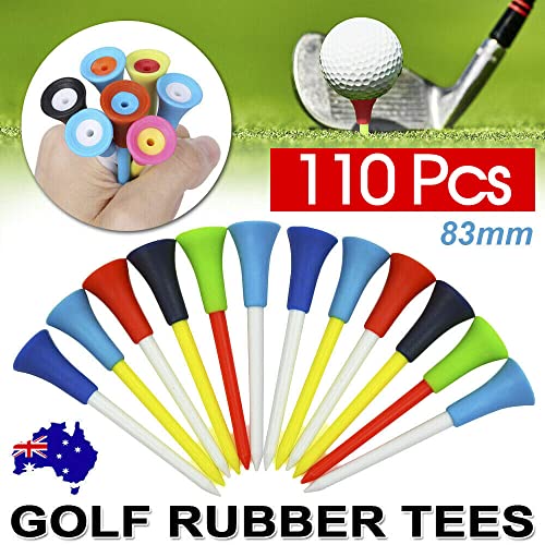 110PCS Plastic & Rubber Cushion Top Golf Tees 83mm Fast Dispatch