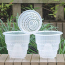 Meshpot Clear Plastic Orchid Pots With Holes - 3 Pack (2Pcs 7 Inch Pot,1Pc 6 Inch Pot)