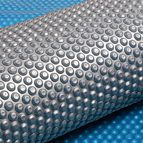 ALFORDSON Pool Cover 500 Microns Bubble 9.5M X 5M Solar Swimming Blanket with Isothermal Design, Keep Pool Clean and Easy to Cut - Blue and Silver