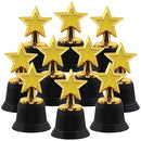 Swpeet 10Pcs Plastic Star Trophy Awards Assortment Kit, Gold Award Trophies for Sports, Competition, Talent Show and Parties Competitions for Kids and Adults