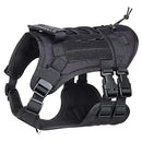 Tactical Dog Vest Harness with Pouches for Medium Large Dogs No Pull, Military Dog Harness with Rubber Handle, Service Dog Vest with Molle & Loop Panels, Adjustable Pet Harness for Hunting Walking