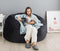 WhatsBedding Bean Bag Chairs for Adults Filled with Memory Foam, Large Bean Bag Sofa, Furniture Bag with Soft Dutch Velvet Cover,Black, 3 FT