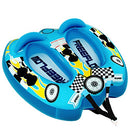 Serene Life Watersports Inflatable Towable Booster Tube - Two Person Water Boating Float Tow Raft, Inflatable Pull Boats/Tubes/Towables w/Dual Seats, PVC Bladder, Foam Pad, Nylon Handles SLTOWBL10