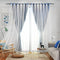 Loyala Star Curtains, Blackout Curtains for Bedroom, Cute Curtains, Kids Blackout Curtains, Double Layer Curtains, Light Blocking Curtains 63 Inch Length 2 Panels, Blue Curtains, 52 X 63 Inches