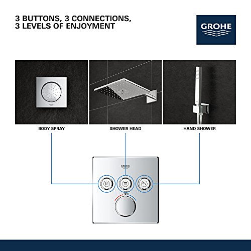 GROHE 29142000 Grohtherm Smart Thermostatic Trim with Control Module, Starlight Chrome