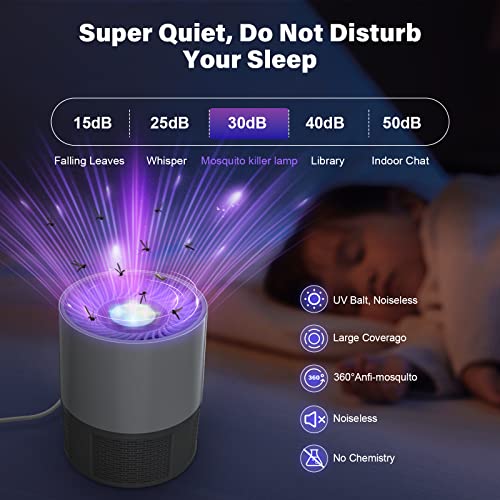 Bug Zapper, Mosquito Killer Lamp, Portable Zappers USB Rechargeable Mosquito Killer Electric Lamp, Indoor Outdoor Use Bug Zapper Powerful Attractant for Backyard Patio Camping