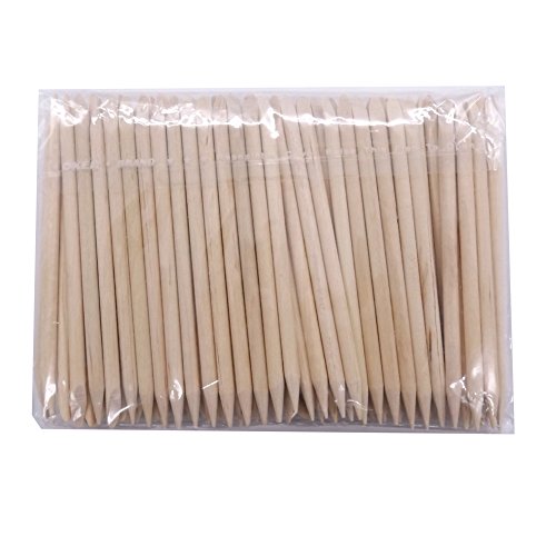 Warm Girl 100pcs Orange Wood Stick Cuticle Pusher Remover Nail Art Manicure Pedicure Tool