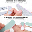 Nail Buffers and Files, FANDAMEI Manicure Tools Kit with 3PCS Nail File, 2PCS Nail Buffer, Rectangular Nail Buffer Block, Cuticle Nippers, Cuticle Pusher, Cuticle Peeler. Cuticle Oil and Nail Brush.