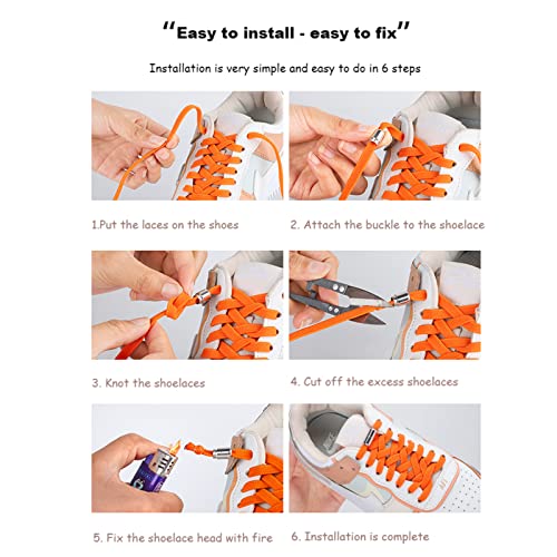 (1 Pair) Elastic No Tie Shoelaces, Proxima Direct Semicircle Shoe Laces Quick Lazy Metal Lock Laces Shoe Strings, System With Elastic Shoe Laces - One Size Fits All Kids & Adult, Elderly（White）