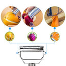 Sunkuka Julienne Peeler Stainless Steel Cutter Slicer with Cleaning Brush Pro for Carrot Potato Melon Gadget Vegetable Fruit