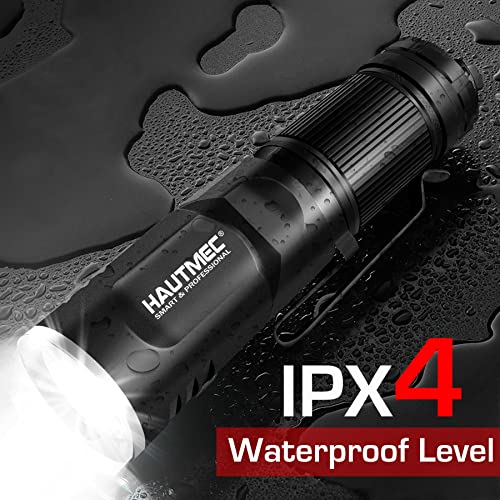 HAUTMEC Swyvel 500 Lumens Rechargeable LED Flashlight,Bright Mini Tactical Pocket Torch with Magnetic Base, Waterproof Led Flashlight 3 Modes for Camping, Outdoor, Hiking HT0092