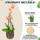 10 Pack Orchid Planter Thai Bamboo Woven 4 Inch Hanging Orchid Basket Bamboo Flower Basket with Metal Hook Bird Nest Style Orchid Hanging Basket for Trellis Gazebo Indoor Outdoor Small Flower Planter