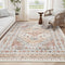 zesthome 8x10 Area Rugs for Living Room,Stain Resistant Non-Slip Backing Washable Rugs,Vintage Boho Persian Large Area Rug (Orange,8'x10')