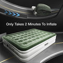 Zearna Twin Air Mattress with Built Pump, 16" Durable Blow Up Mattress Airbed, Comfortable Top Surface Inflatable Mattress for Camping Home & Portable Travel