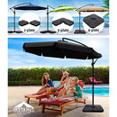 Instahut Umbrella Outdoor Umbrellas Cantilever Patio Sun Beach UV with Durable Base Black 3M