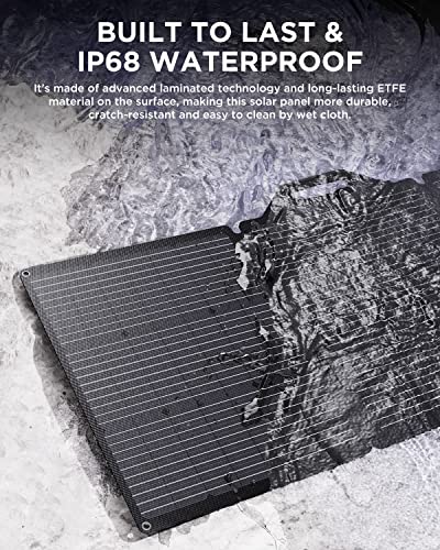 【IP68 Waterproof】BigBlue 200W Portable ETFE Solar Panels with MC4 Connector, 52.8V SolarPowa 200 Solar Charger with Kickstands for Camping, RV; Fast Charge Cellpowa 2500 and Other Brand Power Station