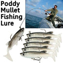 5X Soft Plastic Vibe Lures Poddy Mullet Flathead Jig Heads Barra Cod Fishing