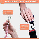 Zenify Dog Car Seat Belt Extendable Lead (2 Pack) - Bungee Leash for Dogs Puppies - Pet Adjustable Elastic Seatbelt Harness Vehicle Safety Birthday Road Trip Gift Idea (Black)