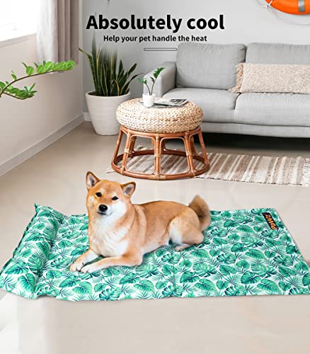 PaWz Pet Cooling Mat Cat Dog Gel Non-Toxic Bed Pillow Sofa Self-Cool Summer Green XL