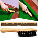 3 Set Billiards Pool Table and Rail Brush Including 12 Pieces Pool Cue Chalk Cubes Snooker Table Wooden Cleaning Brush Kit Table Billiards Accessories, 9 Inches (Beige)