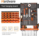 Wall Mountable Tool Organizer DIY Garage Storage Storage Bins and Panel Set Hardware Tools Hanging Board Garage Workshop Storage Rack Tool Parts and Craft Organizer (Parts Box)