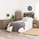 Prepac Astrid Bookcase Headboard, Drifted Gray, Twin