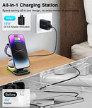 Wireless Charger for MagSafe iPhone, Rimposky 3 in 1 Magnetic Wireless Charging Station with Light, Compatible with iPhone 14/13/12 Series, Apple Watch 8/Ultra/SE2/7/6/SE/5/4/3, AirPods 2/3/Pro