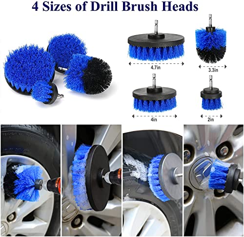 22pcs Car Cleaning Tool Kit Car Wash Kit, Car Detailing Brush Set, Auto Detailing Drill Brush Set,Car Cleaning Brushes for Cleaning Wheels,Dashboard,Interior,Exterior,Leather,Air Vents,Emblems.