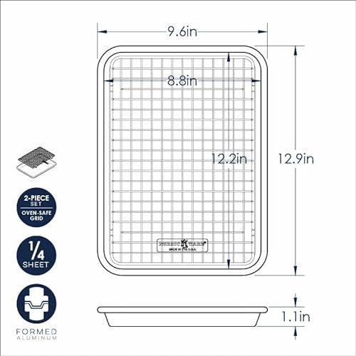 Nordic Ware Naturals® Quarter Sheet with Oven-Safe Nonstick Grid