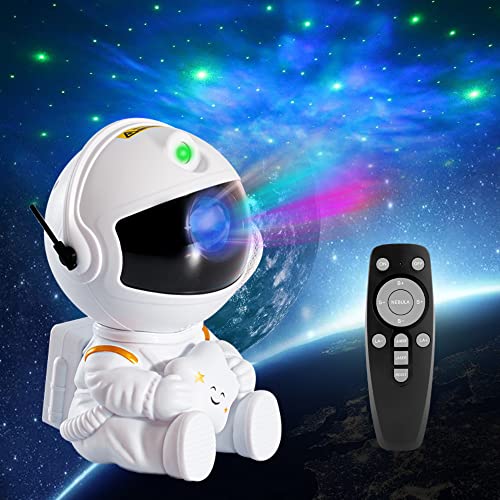 AUTOWT Astronaut Star Light Projector - Galaxy Space Nebula Ceiling Projection Lamp for Bedroom with Timer and Remote, 360° Rotation Starry LED Night Lights for Kids Adults