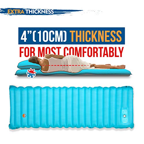 ZOOOBELIVES Extra Thickness Inflatable Sleeping Pad with Built-in Pump, Most Comfortable Camping Mattress for Backpacking, Car Traveling and Hiking, Compact and Lightweight - Airlive2000