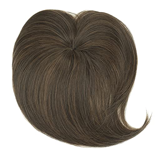 IMISSU Clip in Toupees Hairpiece Hair Extension Toupee Topper Wiglet Top Thin Hair for Mild Hair Loss Volume Unisex (Mixed Brown)