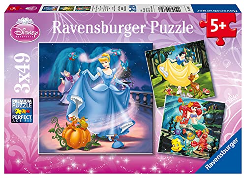 Ravensburger 93397 Ravensburger - Disney Snow White Cinderella and Ariel Puzzle 3x49pc Jigsaw Puzzle