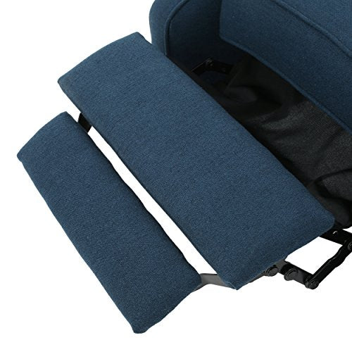 (Dark Blue) - Elizabeth Tufted Dark Blue Fabric Recliner Arm Chair